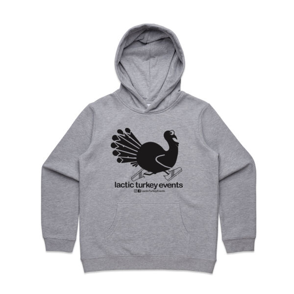 Lactic Turkey Logo - Large Black Print - Kids Supply Hoodie Thumbnail