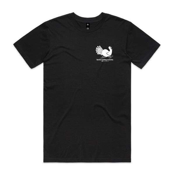 Lactic Turkey Logo - Small White Print - Mens Staple T shirt Thumbnail