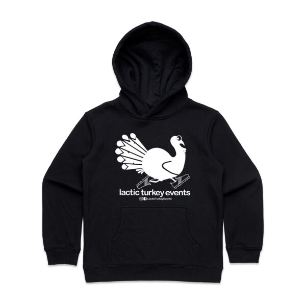 Lactic Turkey Logo - Large White Print - Kids Supply Hoodie Thumbnail