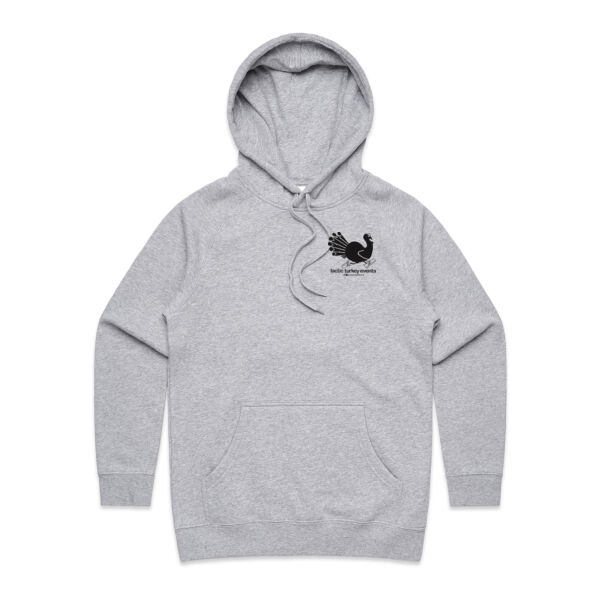 Lactic Turkey Logo - Front and Back Black Print  - Womens Supply Hood Thumbnail