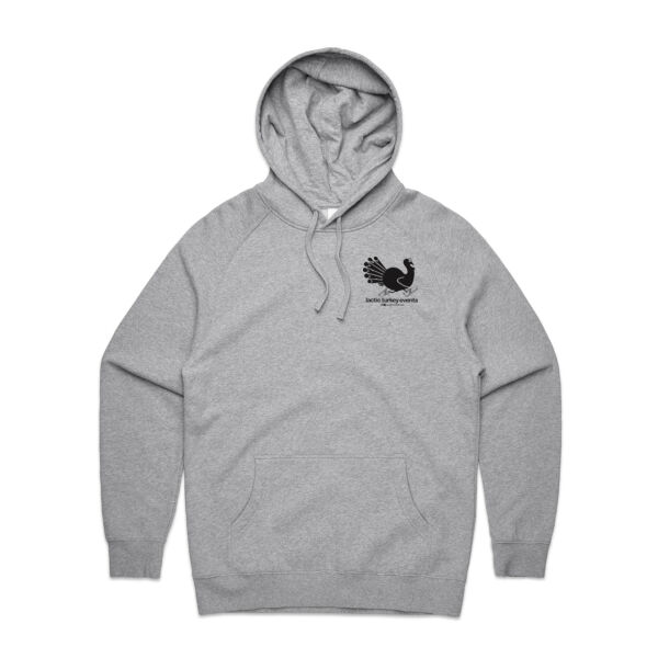 Lactic Turkey Logo - Front and Back Black Print  - Mens Supply Hood Thumbnail