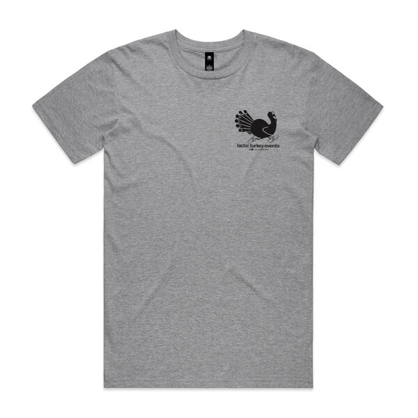 Lactic Turkey Logo - Front and Back Black Print  - Mens Staple T shirt Thumbnail