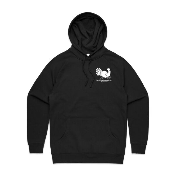 Lactic Turkey Logo - Front and Back White Print  - Mens Supply Hood Thumbnail