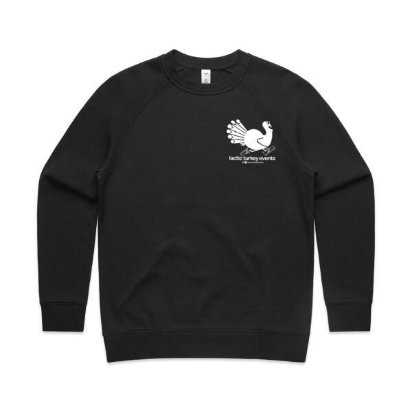 Lactic Turkey Logo - Front and Back White Print  - Womens Supply Crew Thumbnail