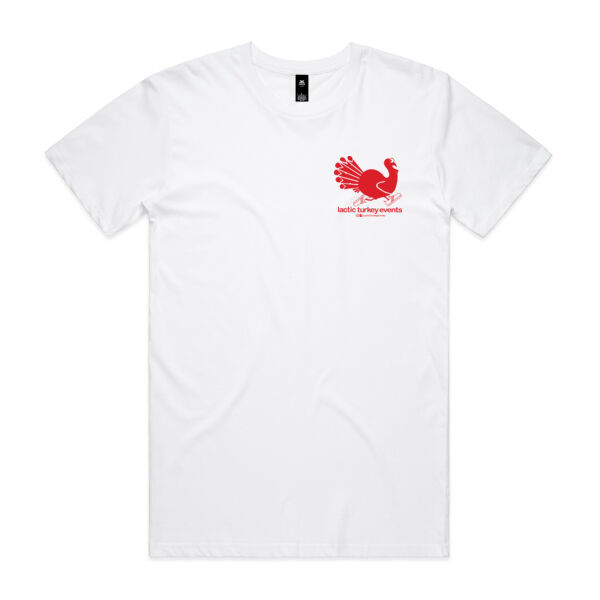 Lactic Turkey Logo - Front and Back Red Print  - Mens Staple T shirt Thumbnail