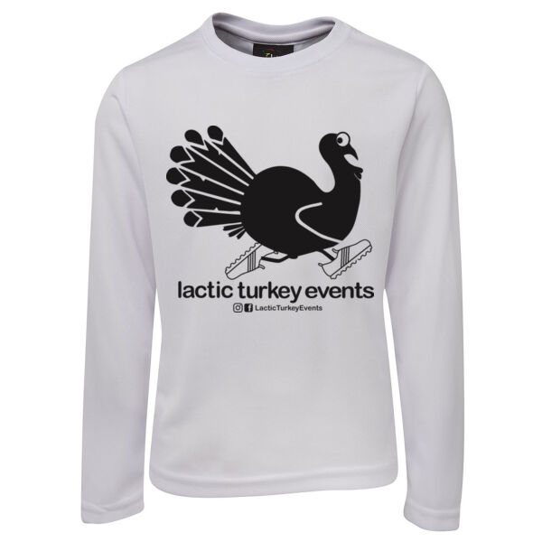 Lactic Turkey Logo - Black Print - Long Sleeve Poly Tee Thumbnail