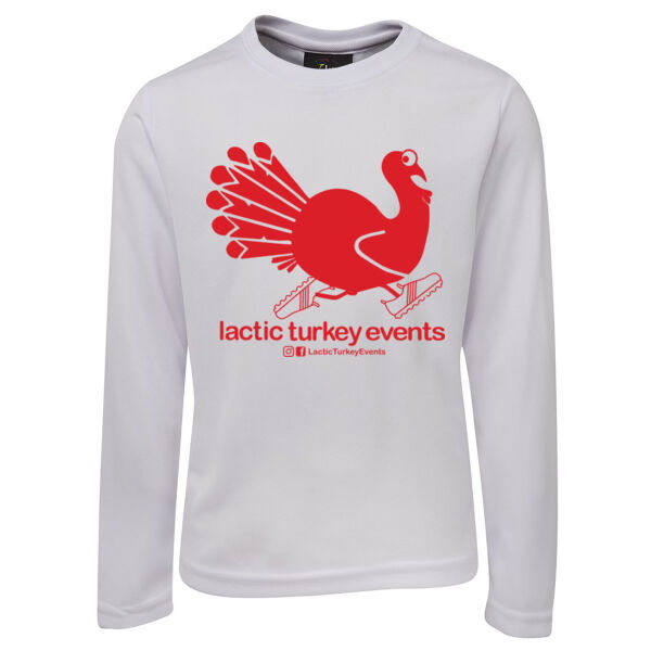 Lactic Turkey Logo - Red Print - Long Sleeve Poly Tee Thumbnail